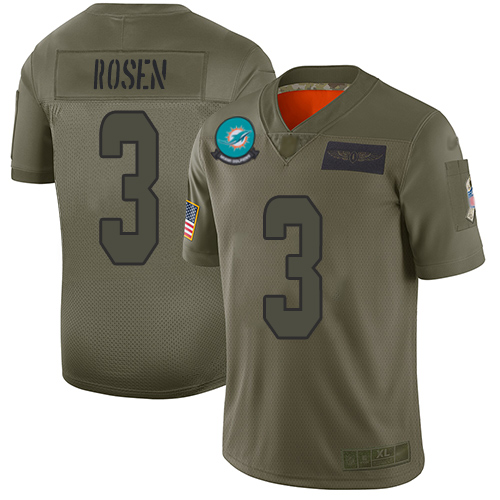 Nike Miami Dolphins #3 Josh Rosen Camo Youth Stitched NFL Limited 2019 Salute to Service Jersey->youth nfl jersey->Youth Jersey
